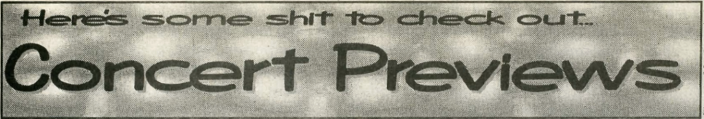 Concert Previews: August 1996